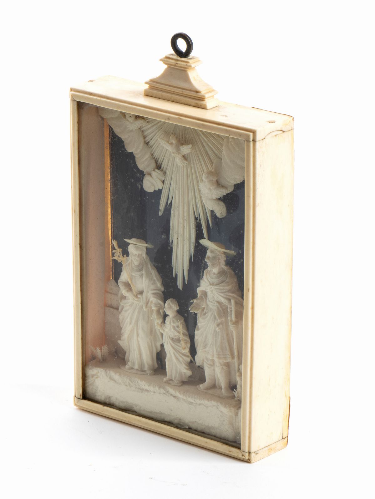 Andrea e Alberto Tipa - Gruppo in Osso Scolpito Raffigurante Sacra Famiglia