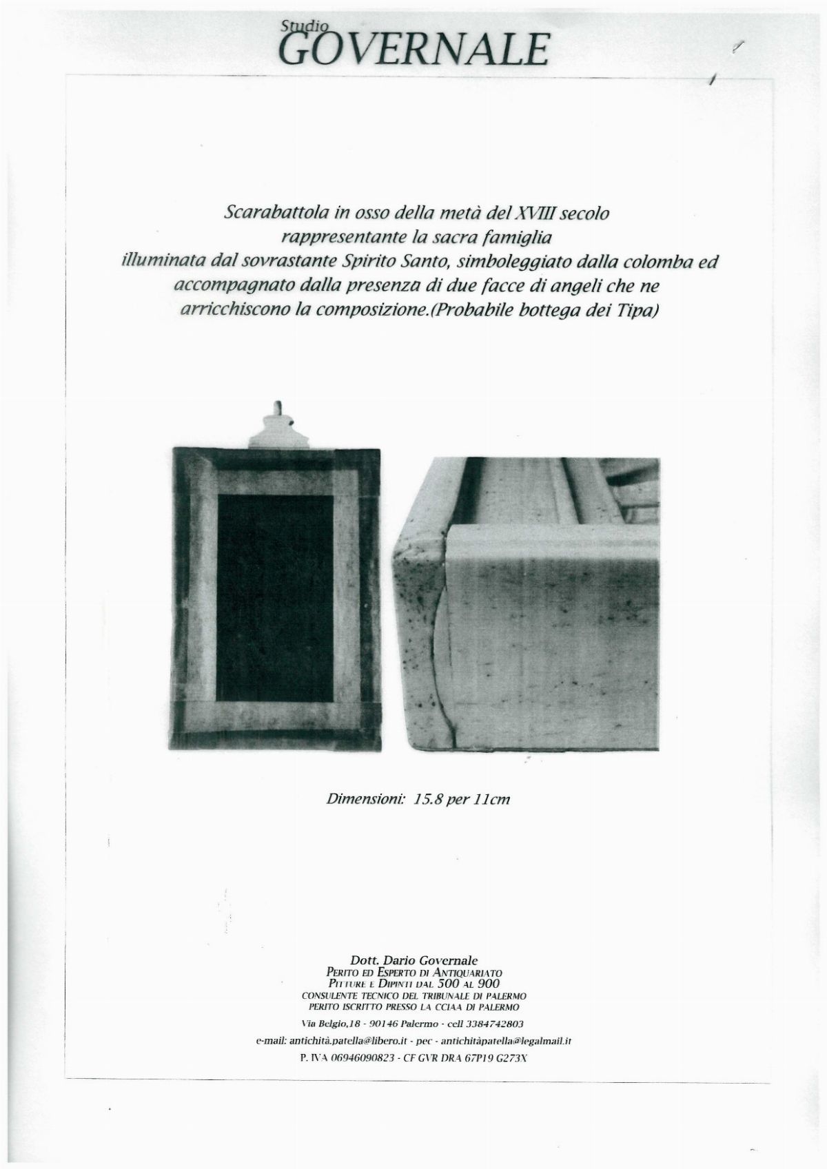 Andrea e Alberto Tipa - Gruppo in Osso Scolpito Raffigurante Sacra Famiglia
