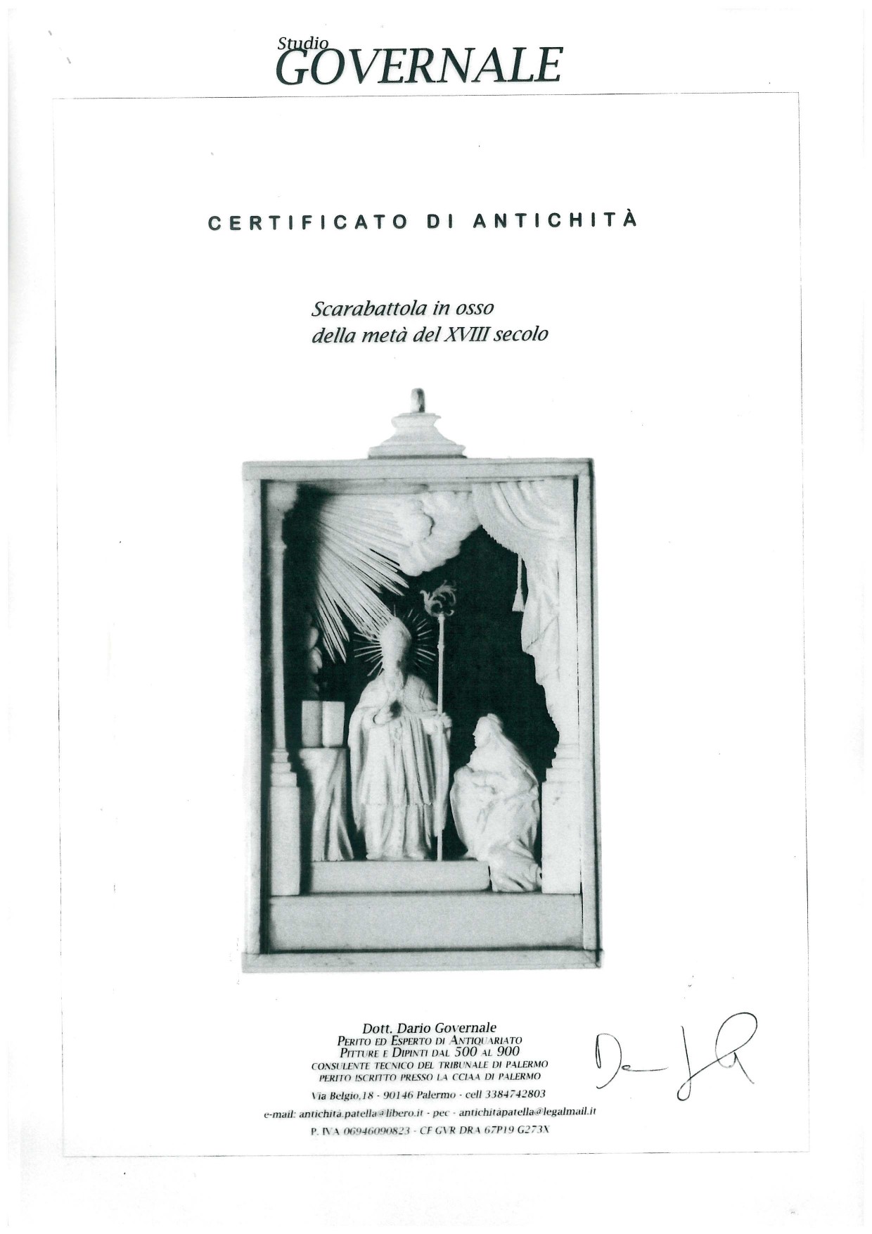 Andrea e Alberto Tipa - Gruppo in Osso Scolpito Raffigurante San Biagio