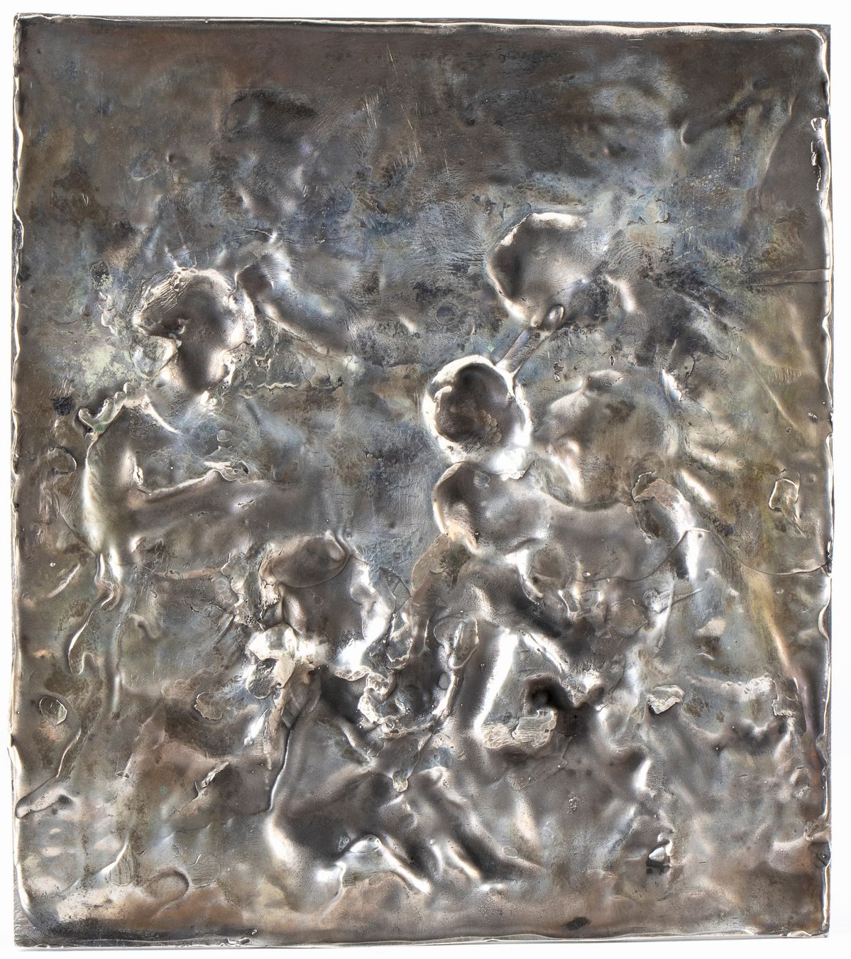 Placca in Argento con Sacra Famiglia e Santi