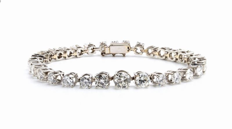 Bracciale tennis in oro con diamanti