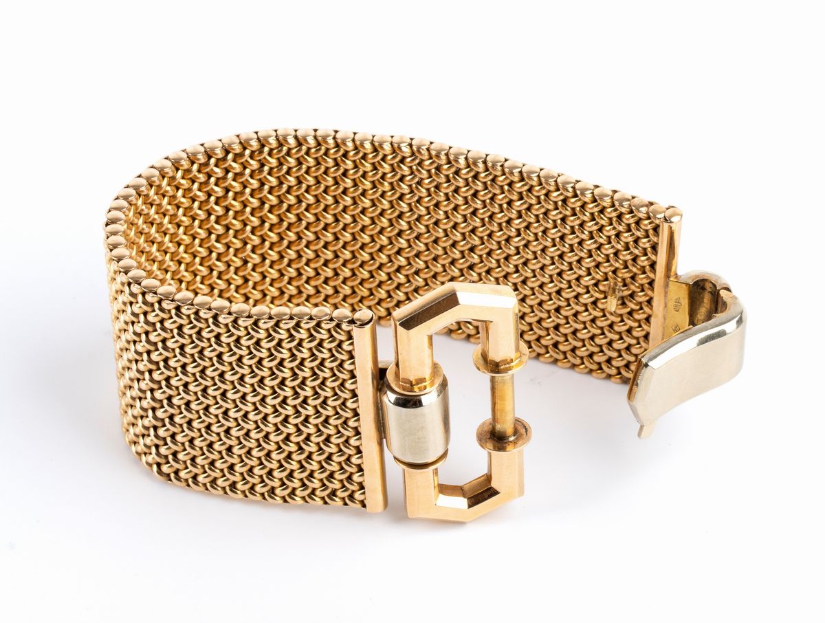 REPOSSI: bracciale a fascia in oro - Italia anni '40