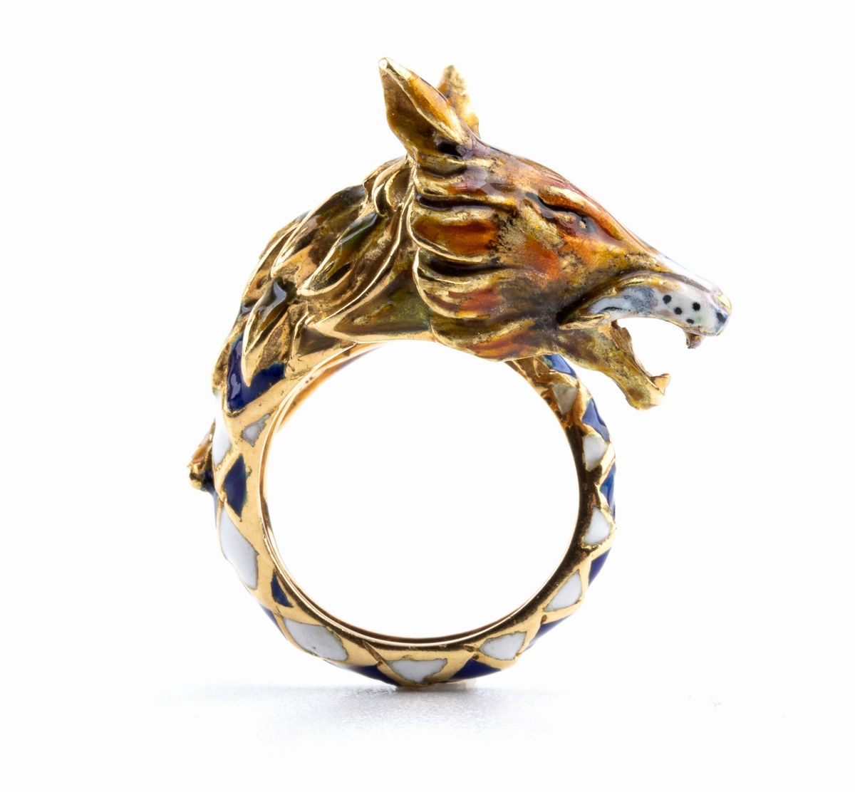 Anello "volpe" in Oro e Smalti