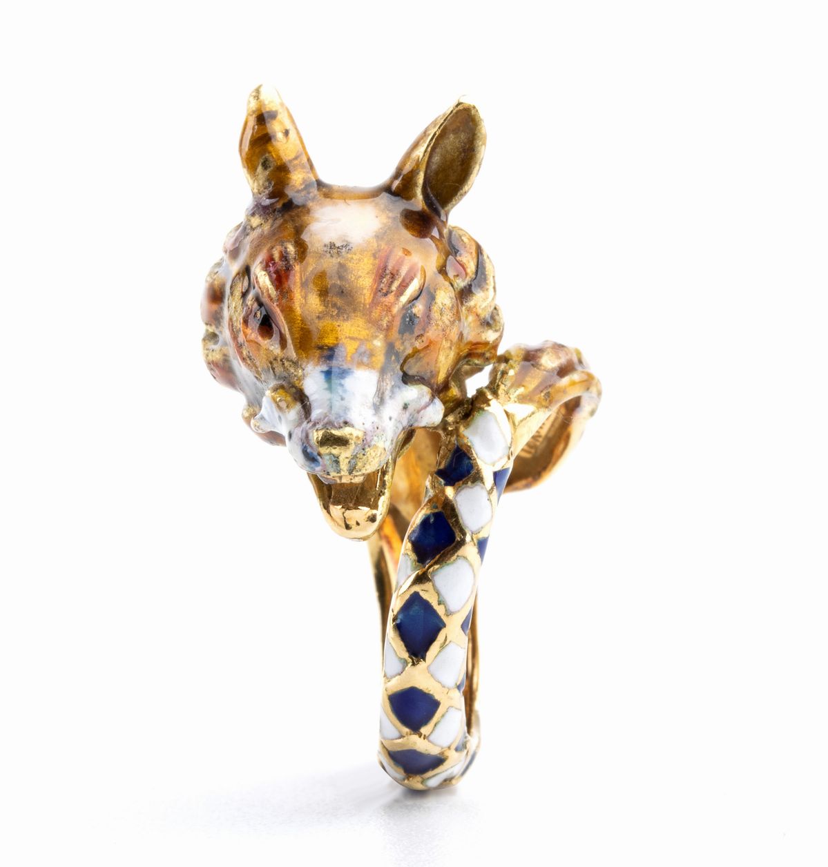Anello "volpe" in Oro e Smalti
