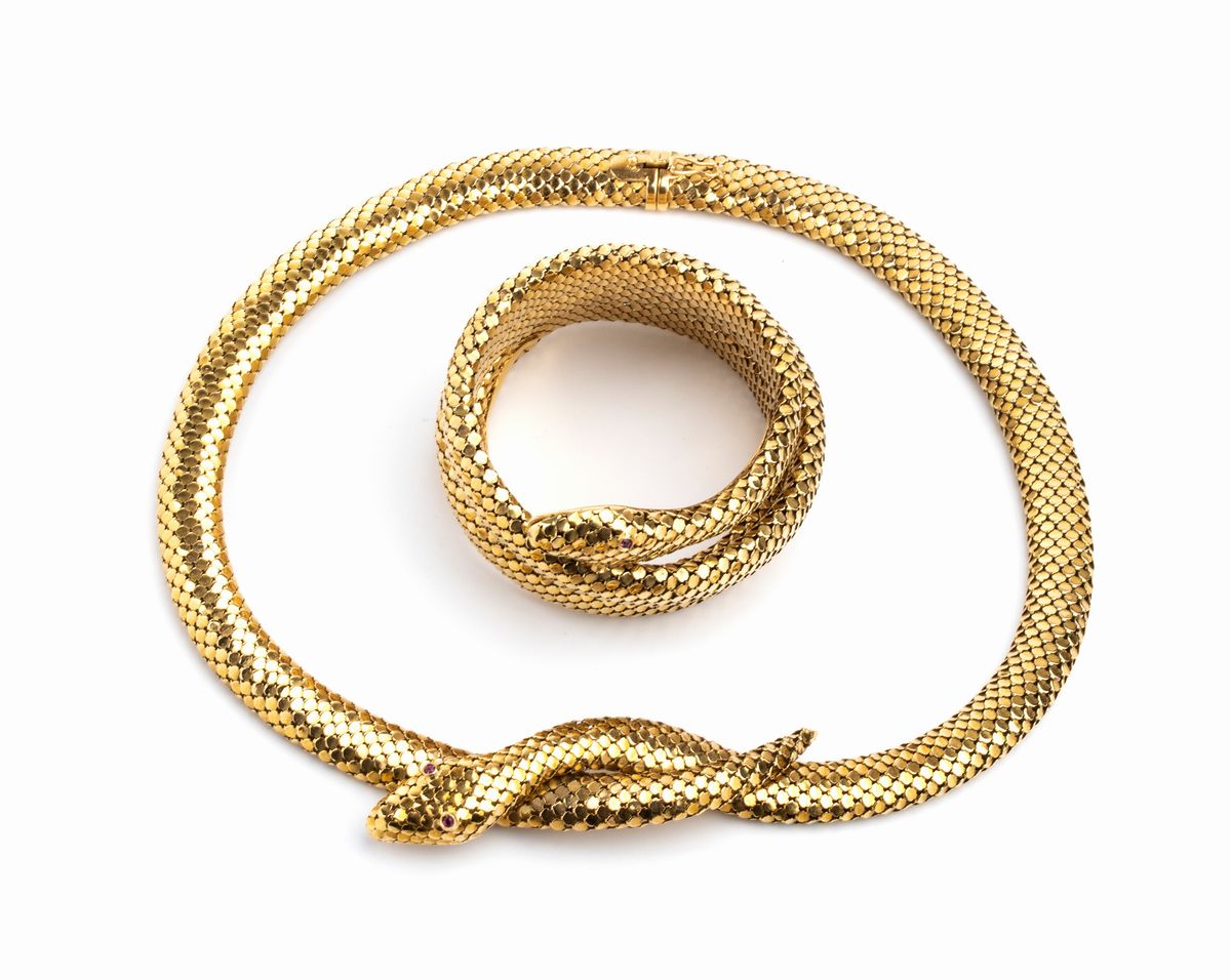 Demi - parure con collana e bracciale serpente