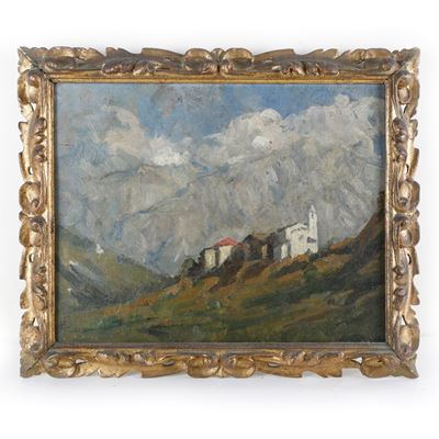 Scorcio di Montagna con Paese