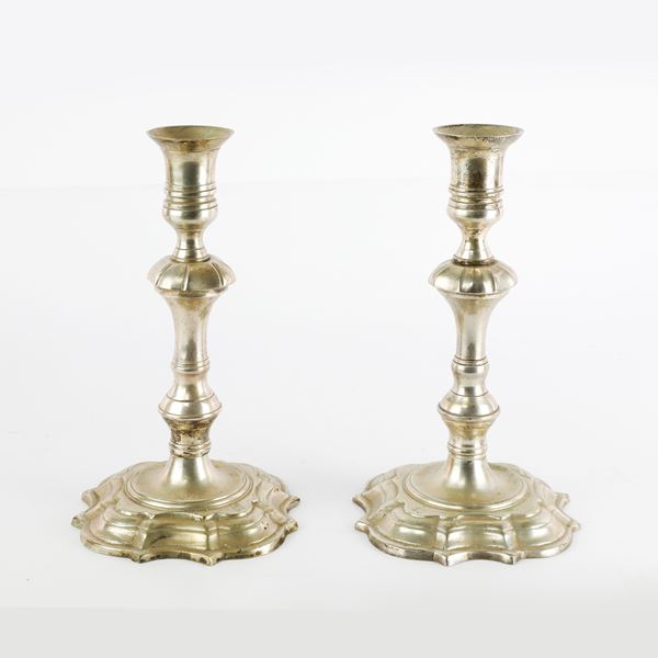 Pair of baroque style candlesticks  (19th/20th century)  - Auction Smart Auction: furniture, paintings, sculptures, silver and more at affordable prices - Bertolami Fine Art - Casa d'Aste