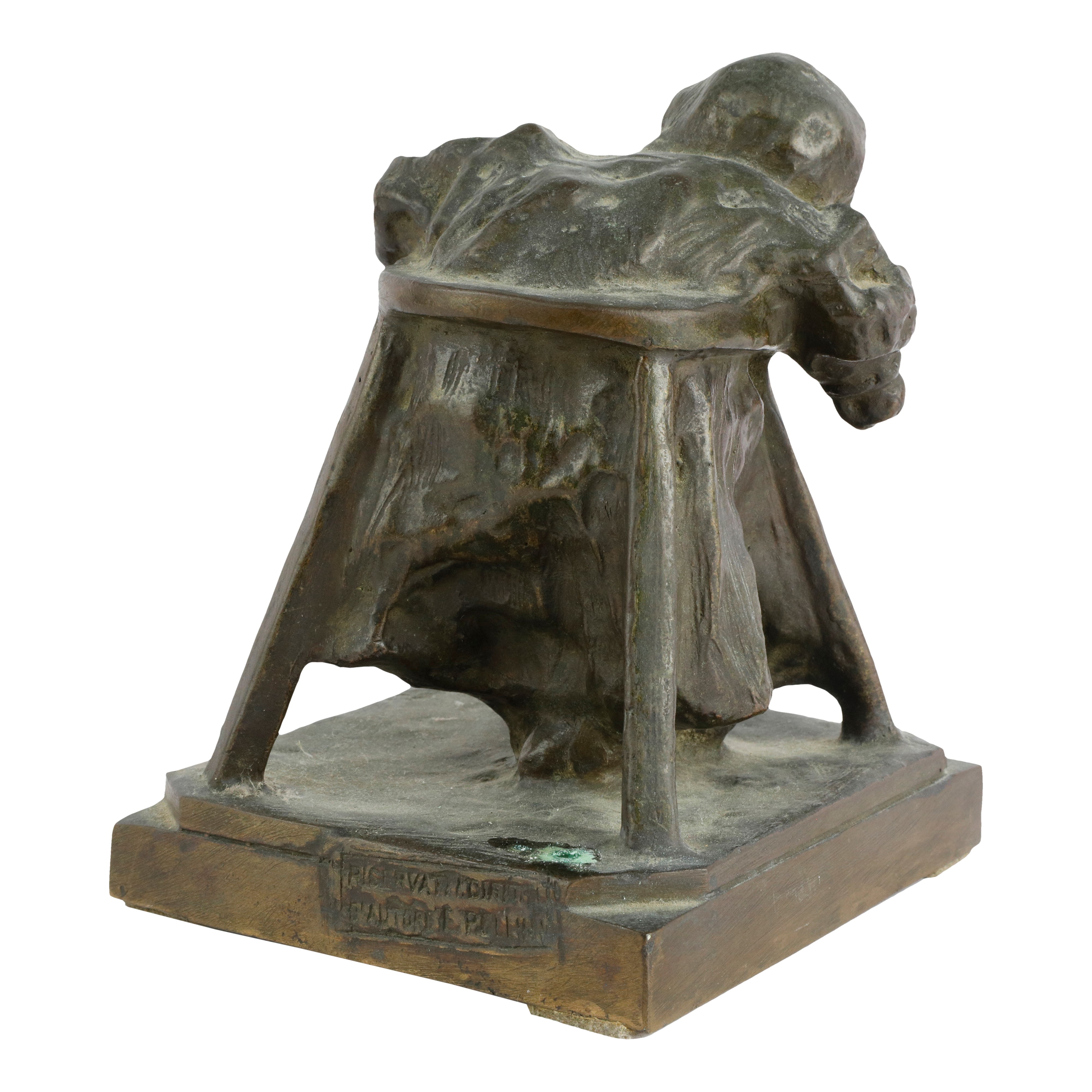 Eugenio Pellini - Riposo , Scultura in Volume in Bronzo a Patina Bruna