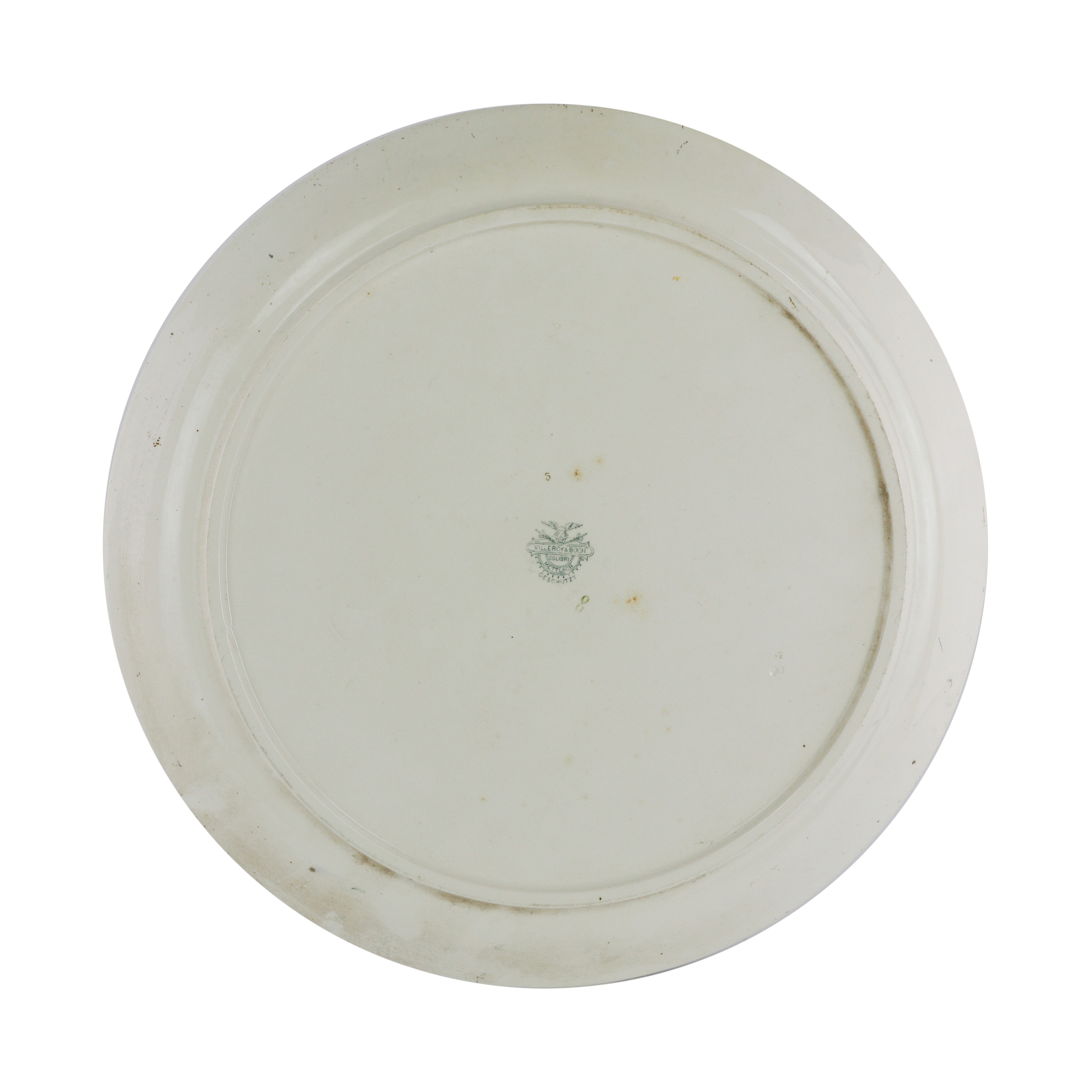Piatto da Muro in Ceramica Bianca con Rami ed Uccellini