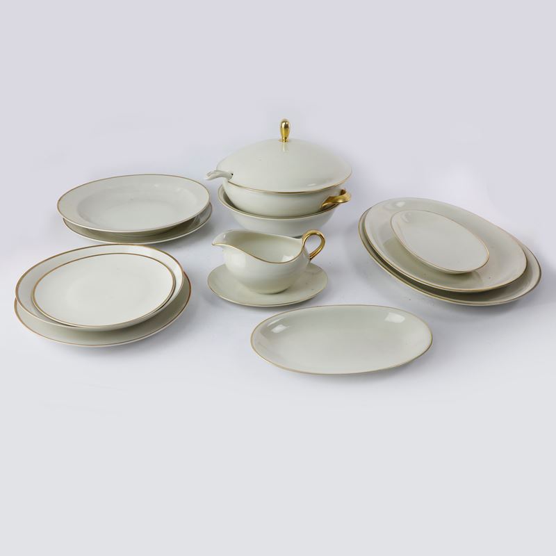 Servito da Tavola in Ceramica Bianca