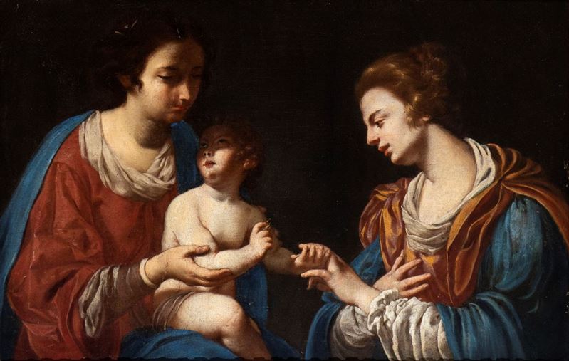 Artista Attivo a Napoli, XVII Secolo - Matrimonio Mistico di Santa Caterina