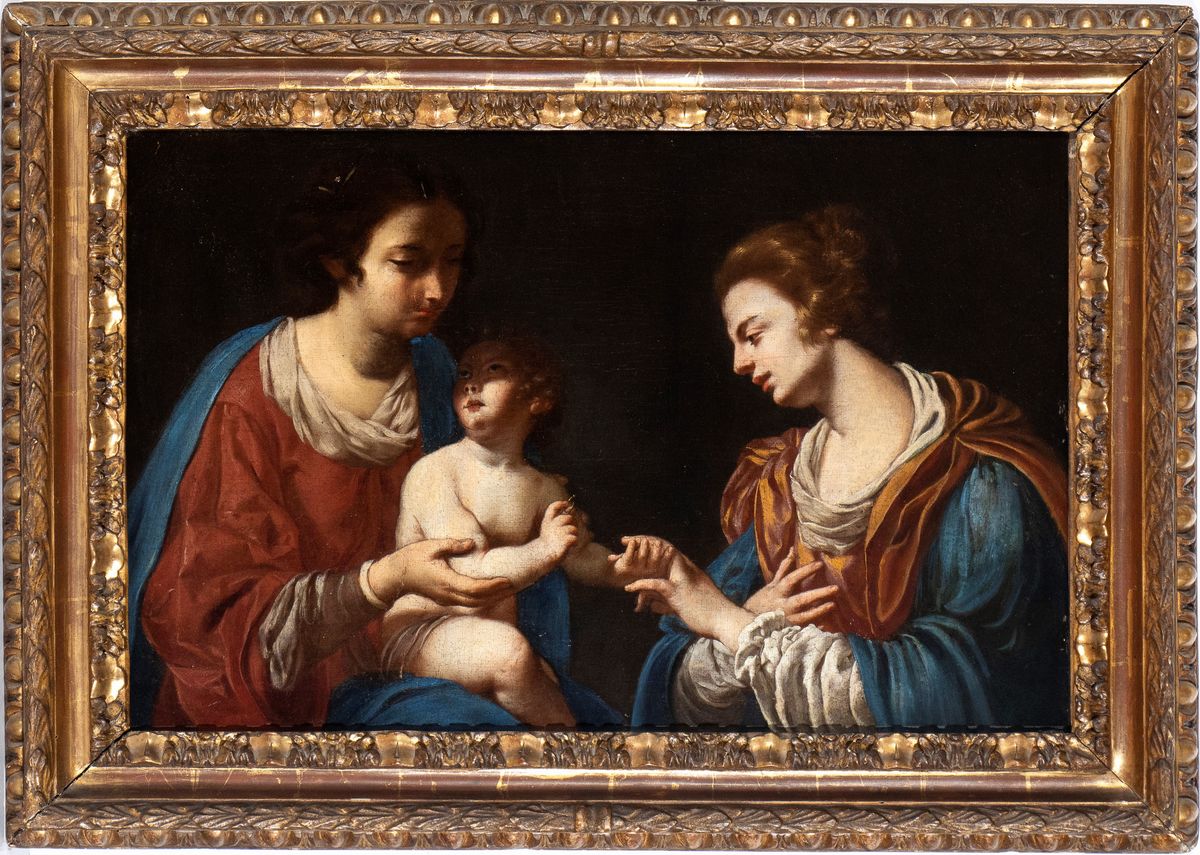 Artista Attivo a Napoli, XVII Secolo - Matrimonio Mistico di Santa Caterina