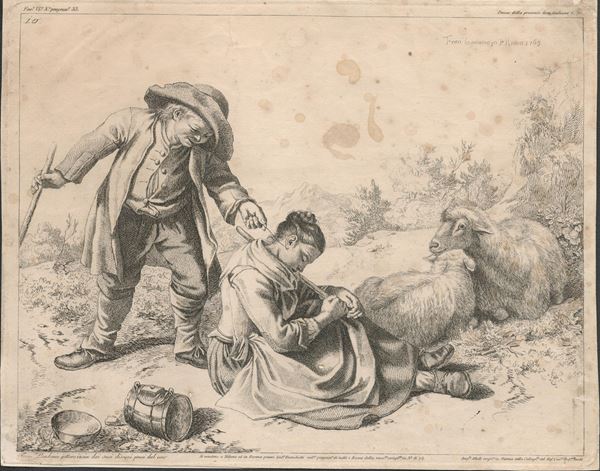 FRANCESCO LONDONIO : A sleeping shepherdess and a shepherd  (1782)  - Auction Old Master and Modern Prints, Matrices, Maps, Photography - Bertolami Fine Art - Casa d'Aste