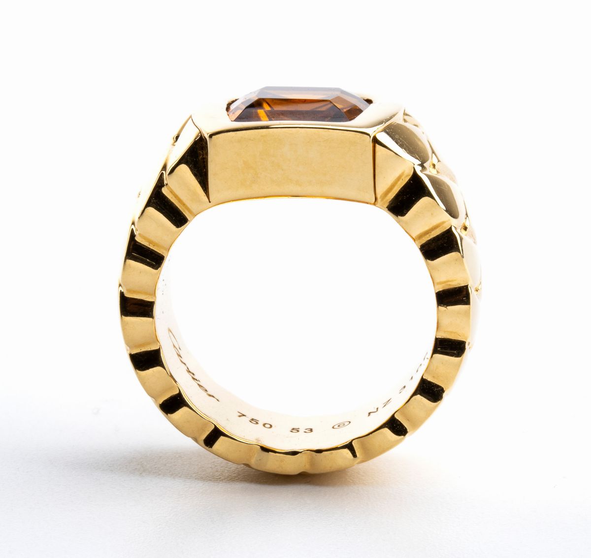 CARTIER: anello in oro con quarzo citrino