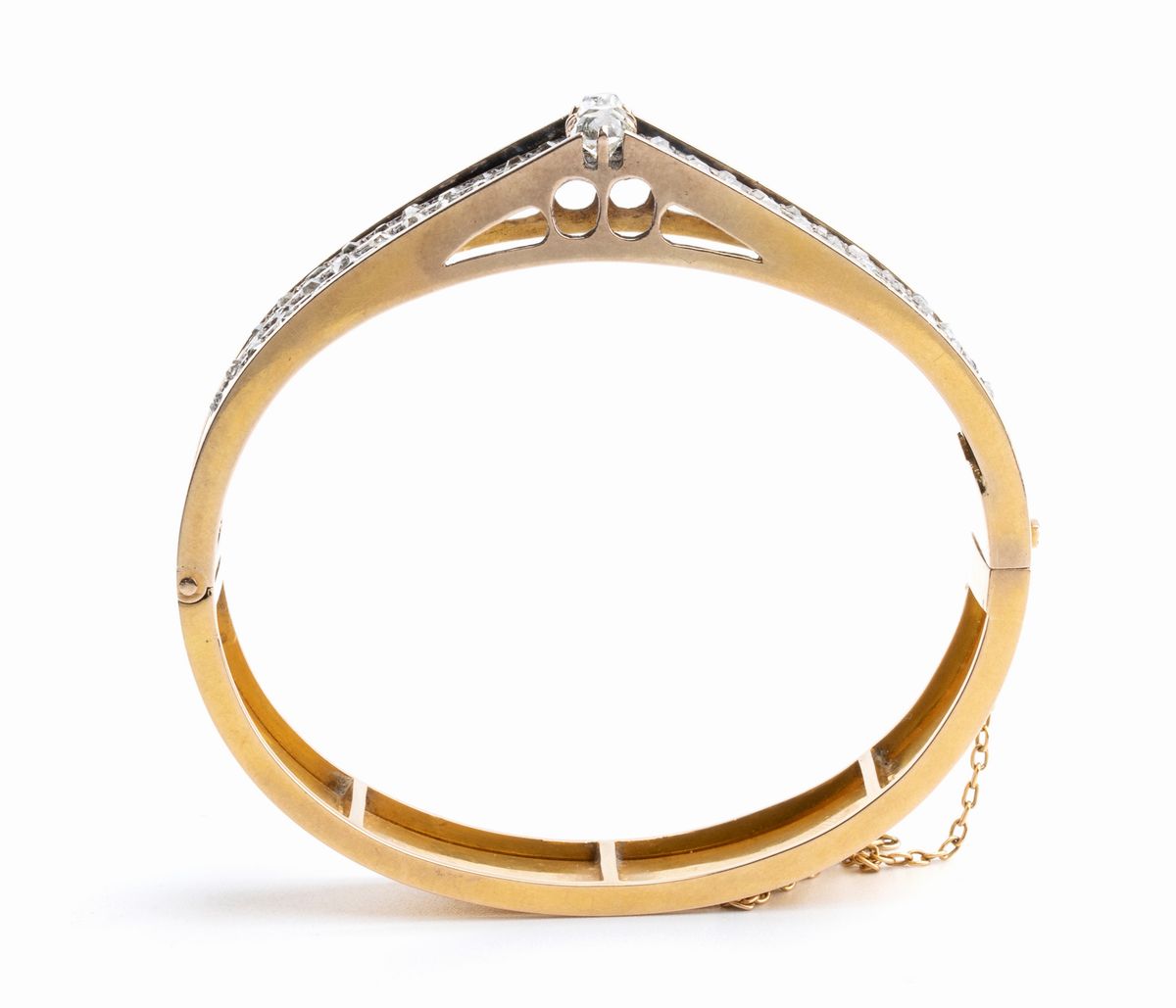 Bracciale a Cerchio Rigido in Oro e Diamanti - Inizio XX Secolo