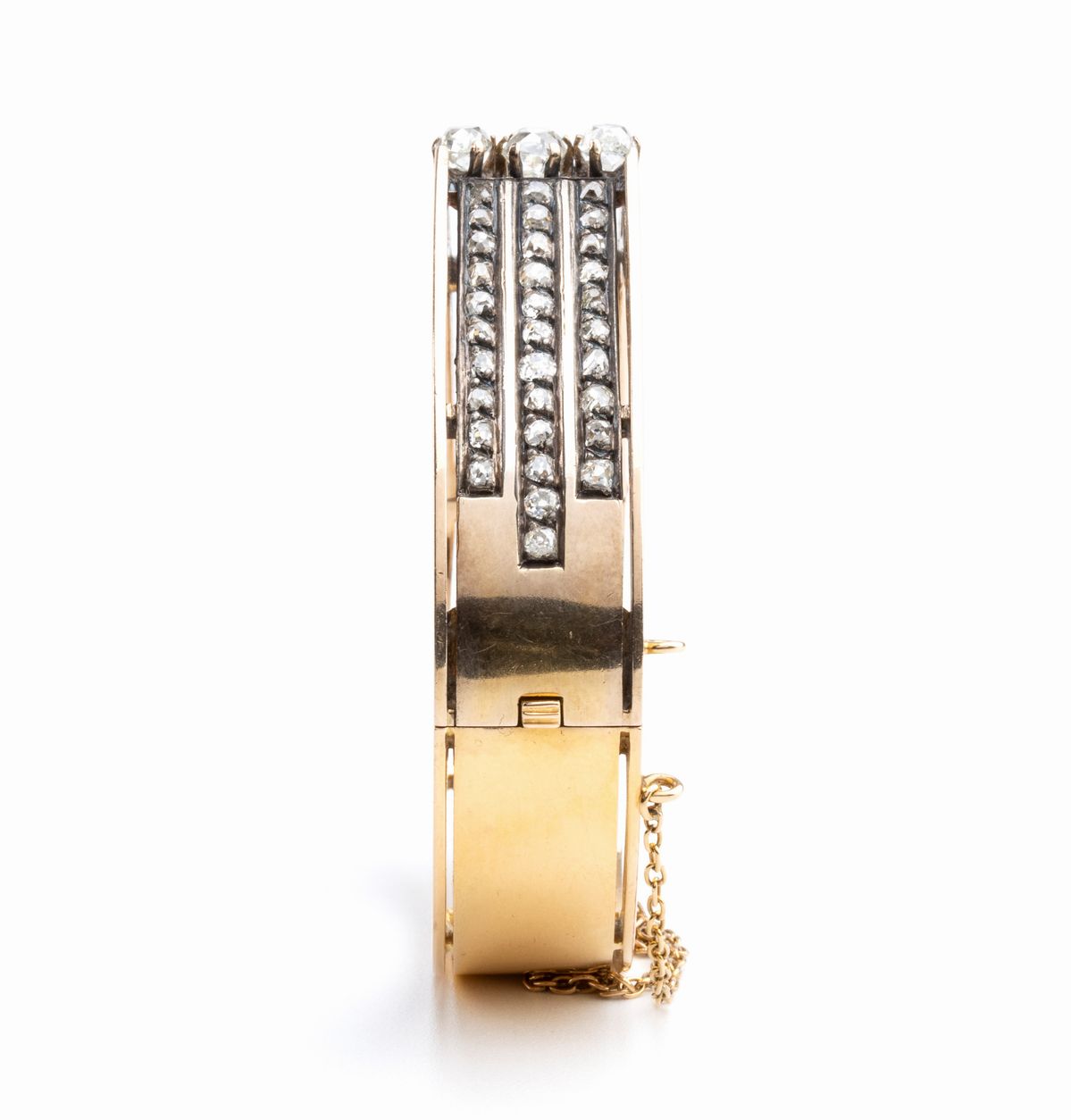 Bracciale a Cerchio Rigido in Oro e Diamanti - Inizio XX Secolo