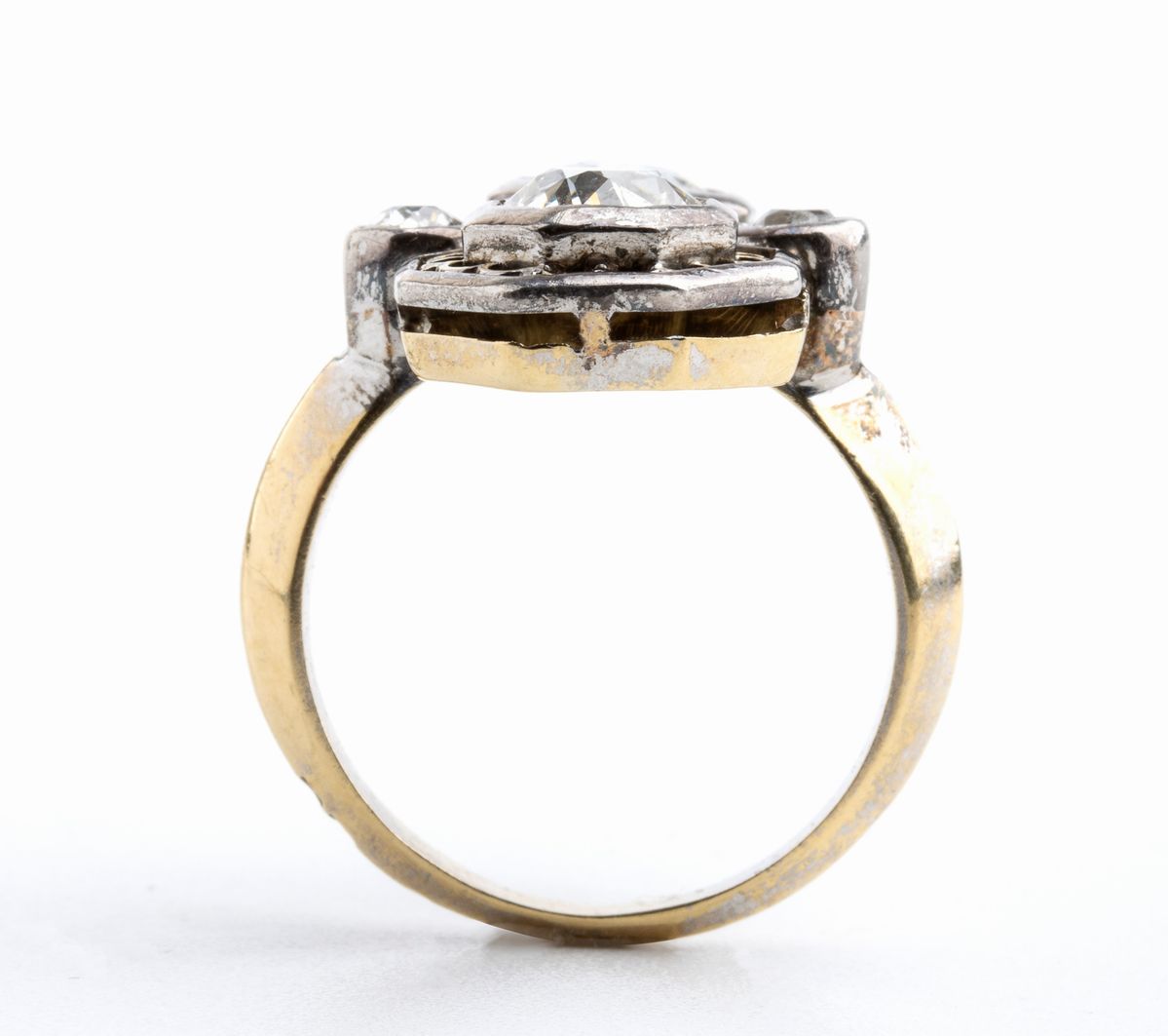 Anello in Oro e Argento con Diamanti - Francia, Fine XIX Secolo