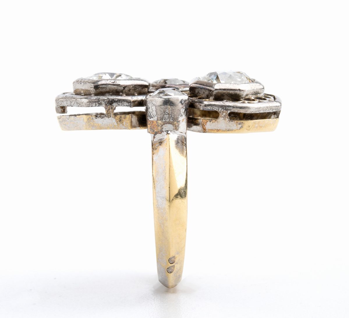 Anello in Oro e Argento con Diamanti - Francia, Fine XIX Secolo