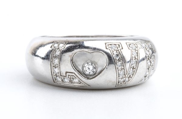 CHOPARD diamond gold band ring Auction Jewellery Silver