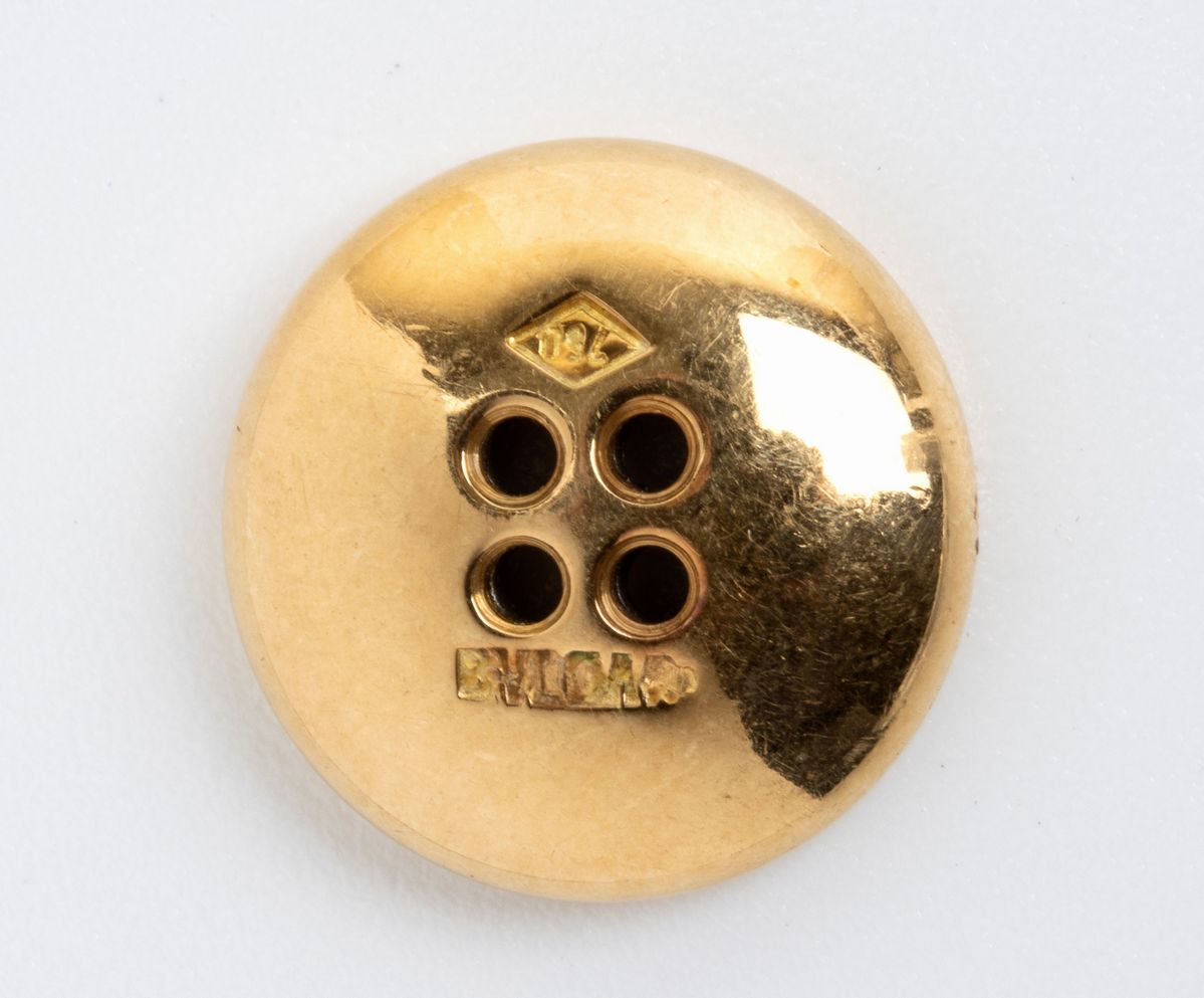 BULGARI: set di 8 bottoni in oro e acciaio