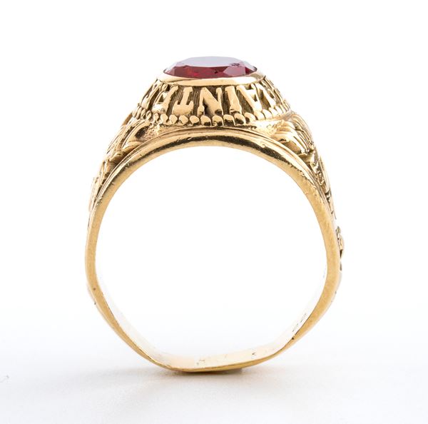 Bezel Set Oval Ruby 18K White Gold Ring | Modern Gem Jewelry | Saratti