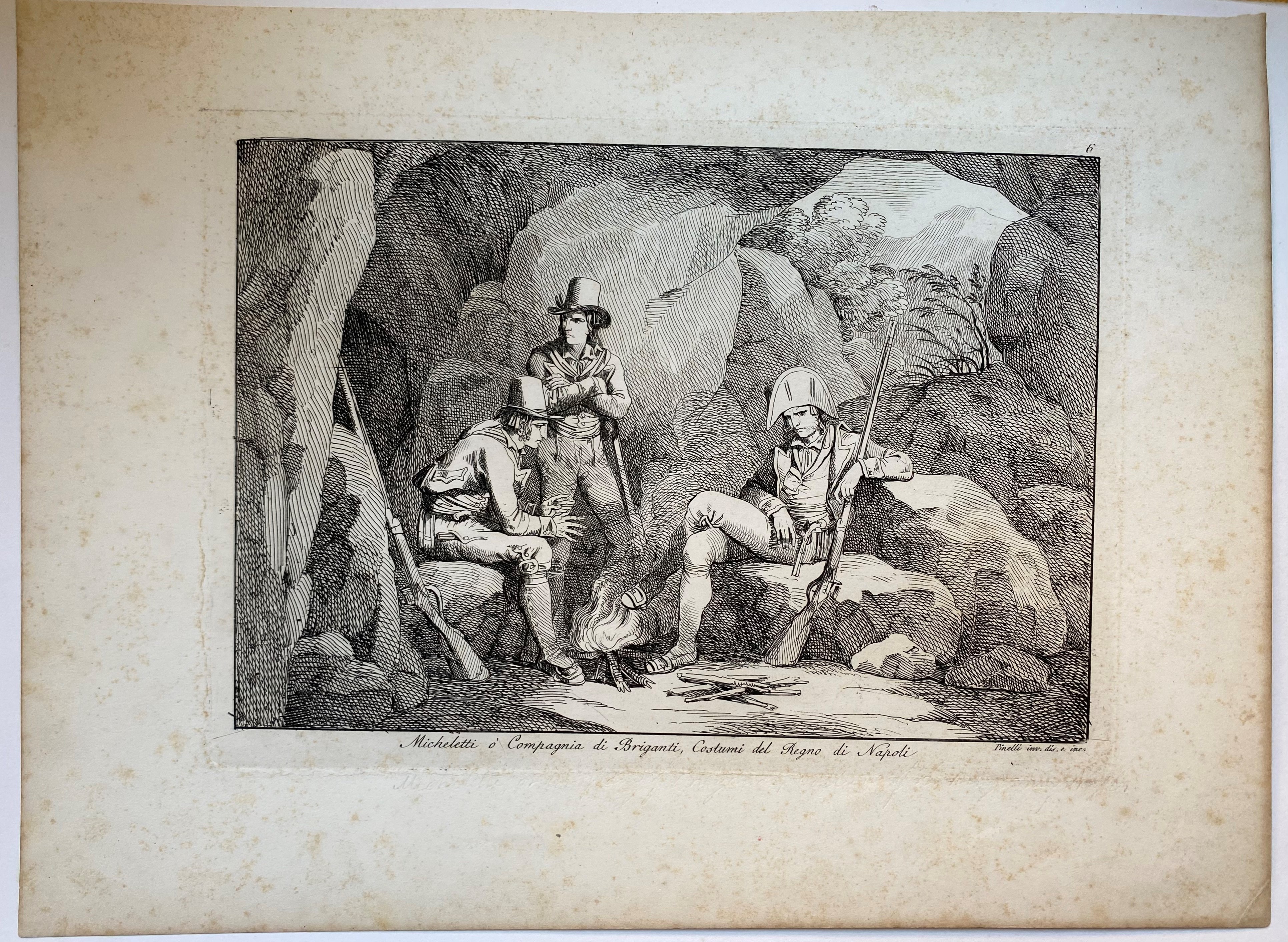 Bartolomeo Pinelli - Lotto di Tre Tavole dalla Storia di Brigante Massaroni
