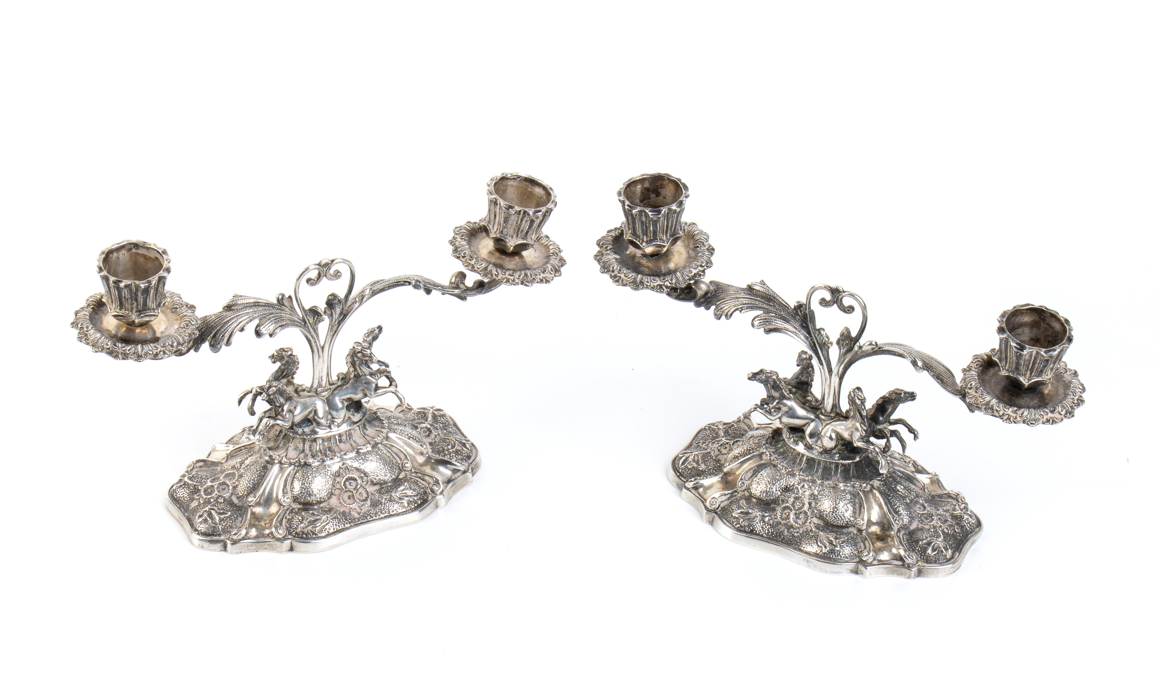 Coppia di Candelabri Italiani in Argento - Argentiere A. Cesa S. C., Anni '50