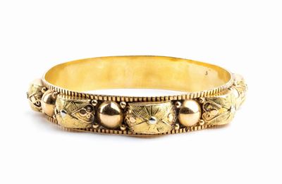 Bracciale a Cerchio Rigido in Tre Colori D'oro - Fine XIX Secolo