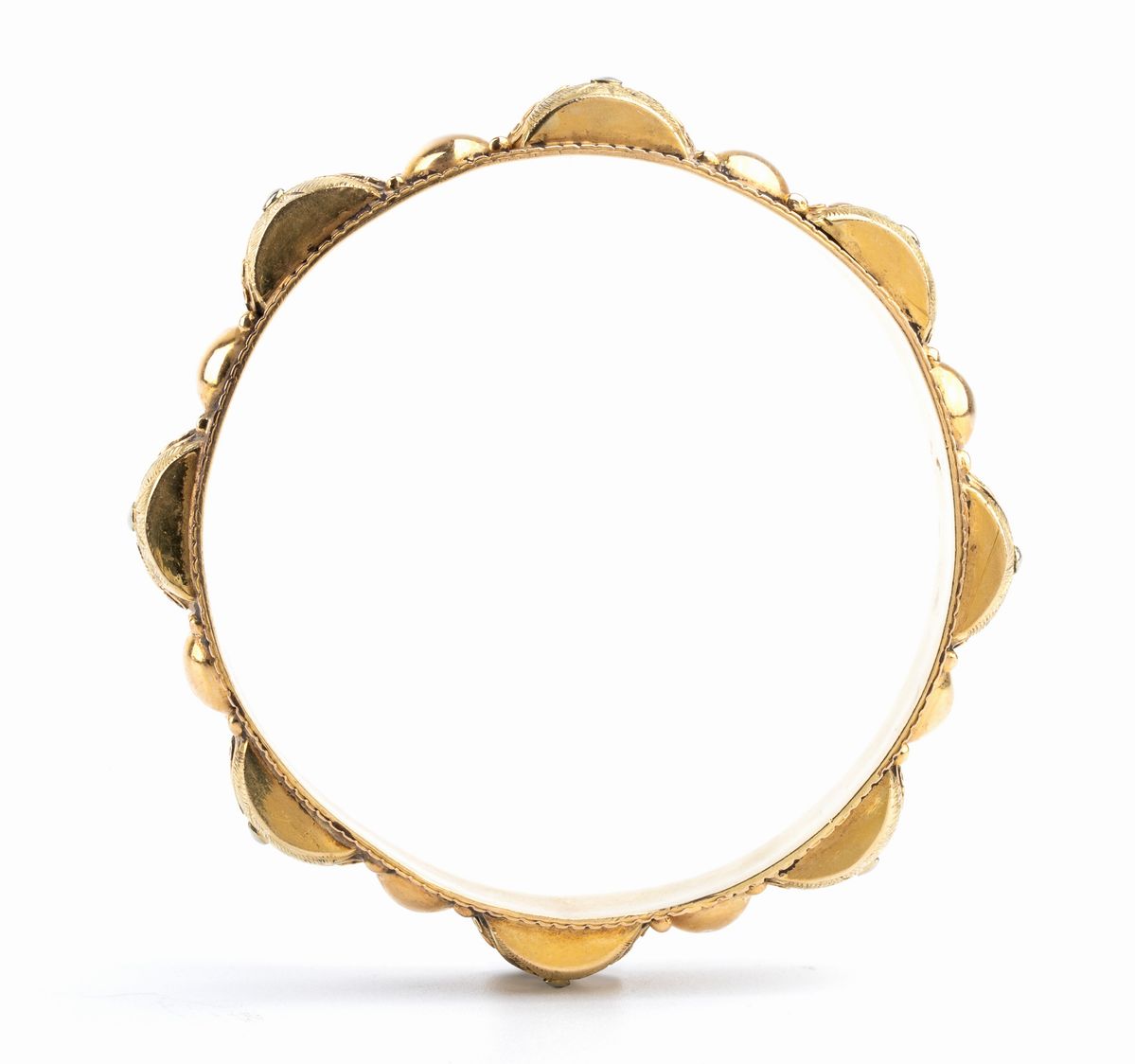 Bracciale a Cerchio Rigido in Tre Colori D'oro - Fine XIX Secolo