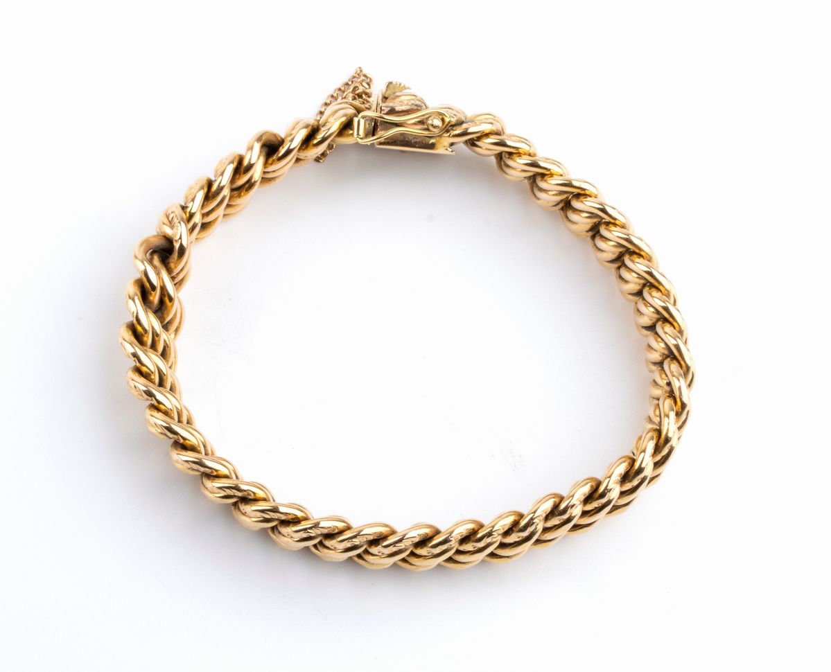 Bracciale a Maglie Intrecciate in Oro Giallo