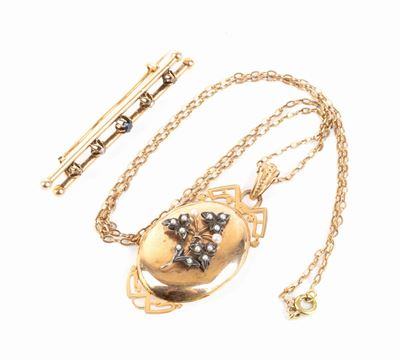 Girocollo in Oro con Pendente - Porta Foto e Spilla Oro con Pietre