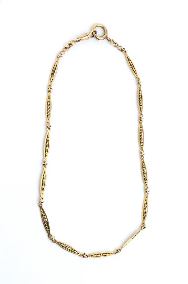 Yellow gold pocket watch chain 