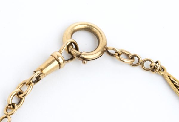 Yellow gold pocket watch chain Auction Jewellery Silver