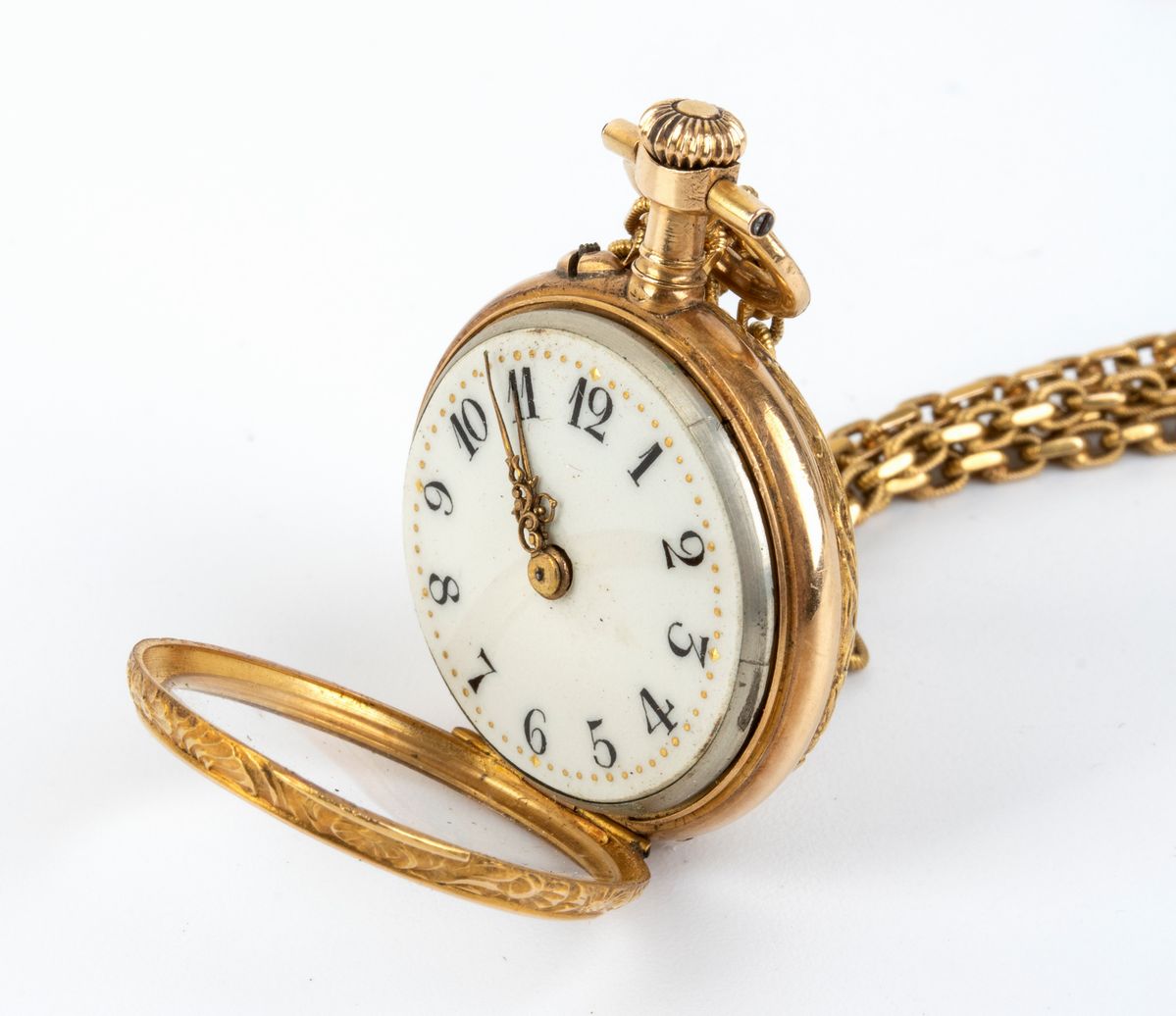 Orologio da Tasca con Catena in Oro 18k - Fine XIX Secolo