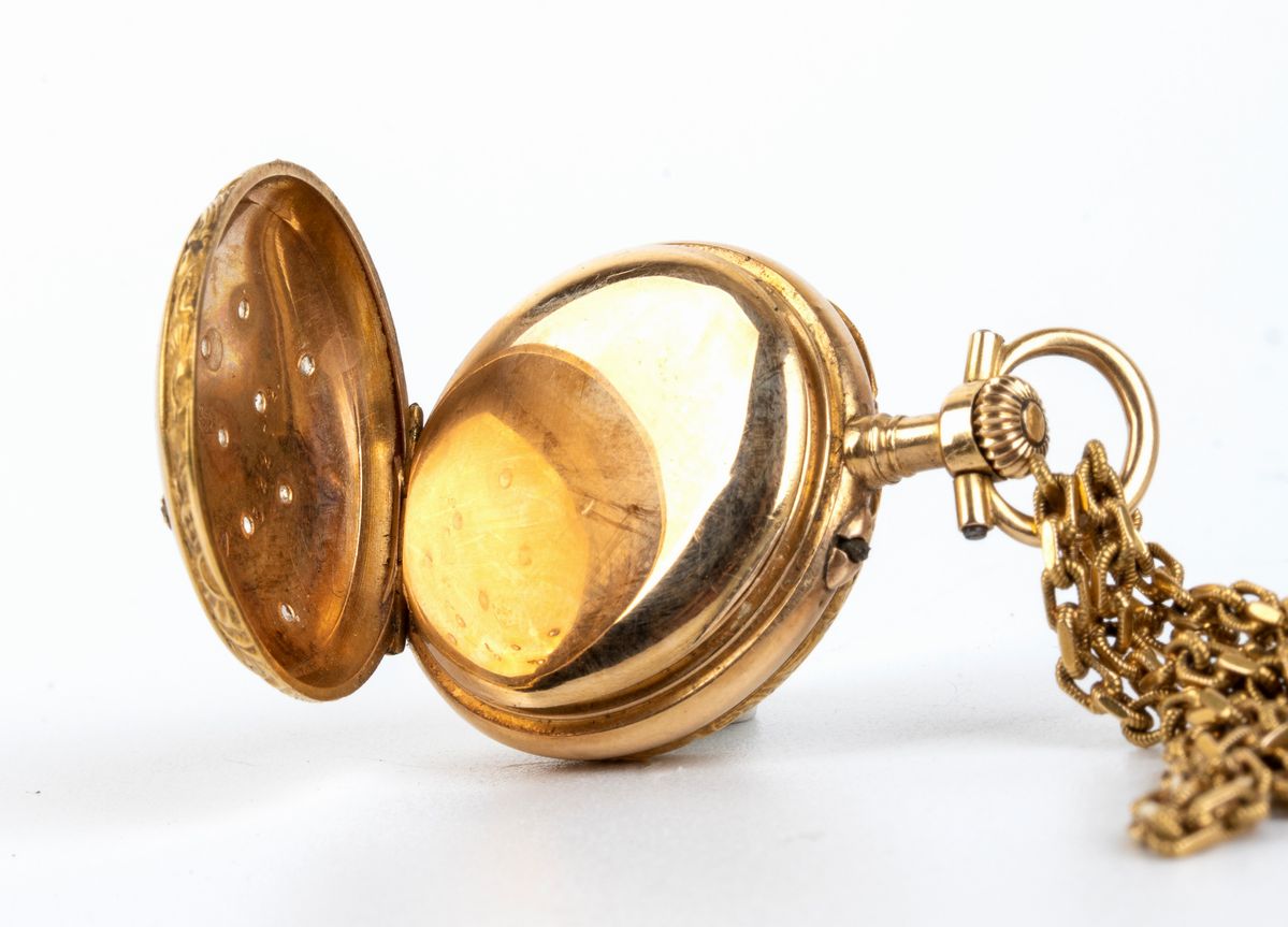 Orologio da Tasca con Catena in Oro 18k - Fine XIX Secolo