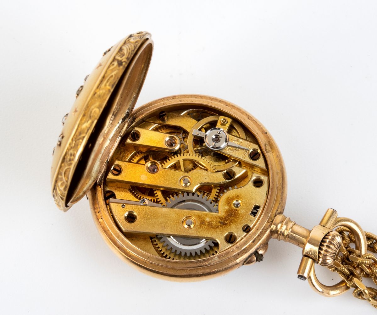 Orologio da Tasca con Catena in Oro 18k - Fine XIX Secolo