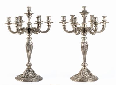 Coppia di Importanti Candelabri in Argento