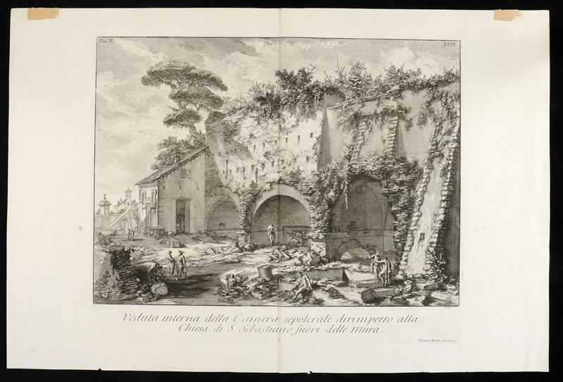Giovanni Battista Piranesi - Veduta Interna della Camera Sepolcrale Dirimpetto alla Chiesa di S. ...