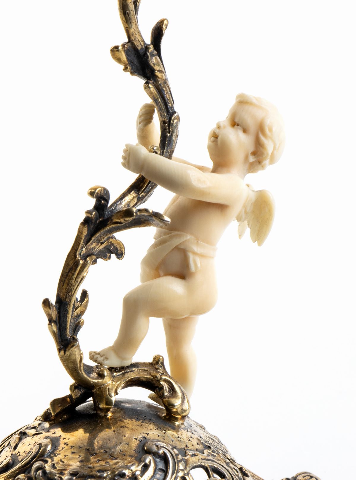 Coppia di Candelieri in Argento e Avorio