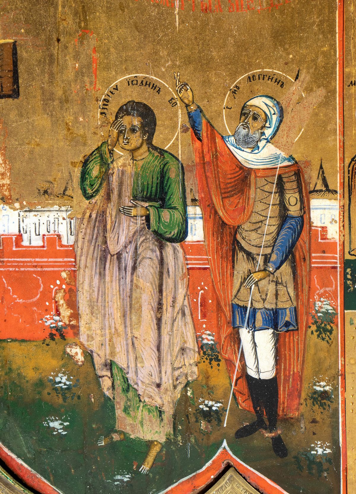 Icona Russa con Narrazioni Religiose e Icona da Viaggio