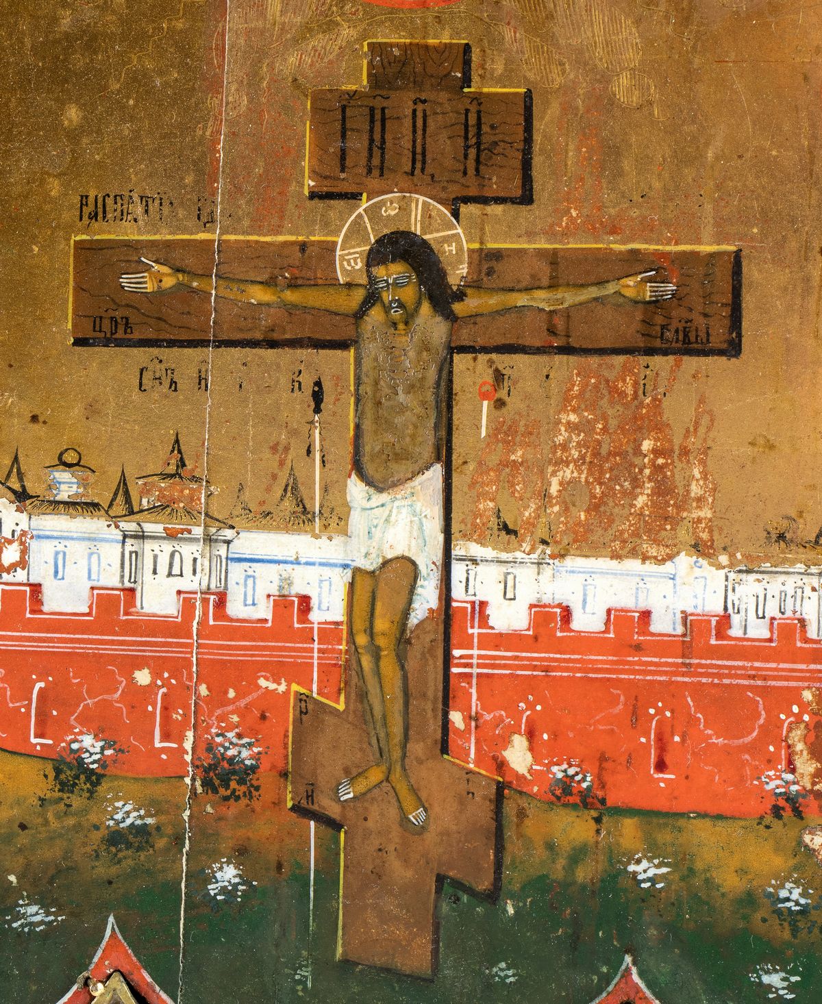 Icona Russa con Narrazioni Religiose e Icona da Viaggio