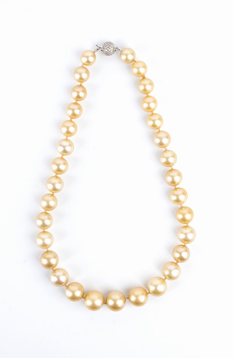 Collana perle gold in oro e diamanti
