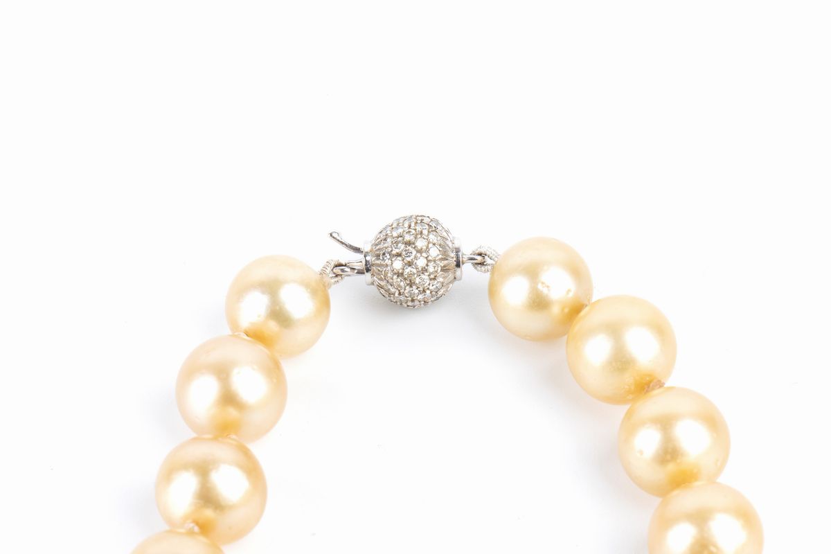 Collana perle gold in oro e diamanti