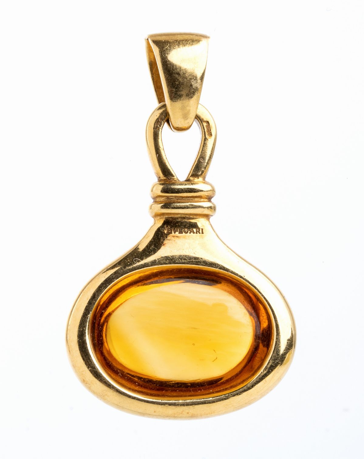 BULGARI: pendente in oro con quarzo citrino