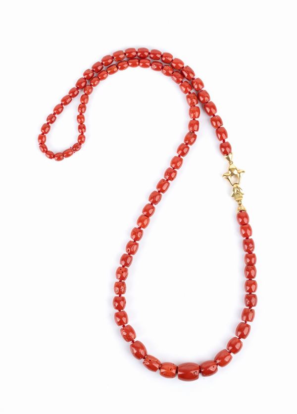 Mediterranean coral gold necklace