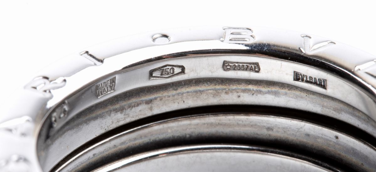 BULGARI, collezione B.zero1: anello in oro bianco