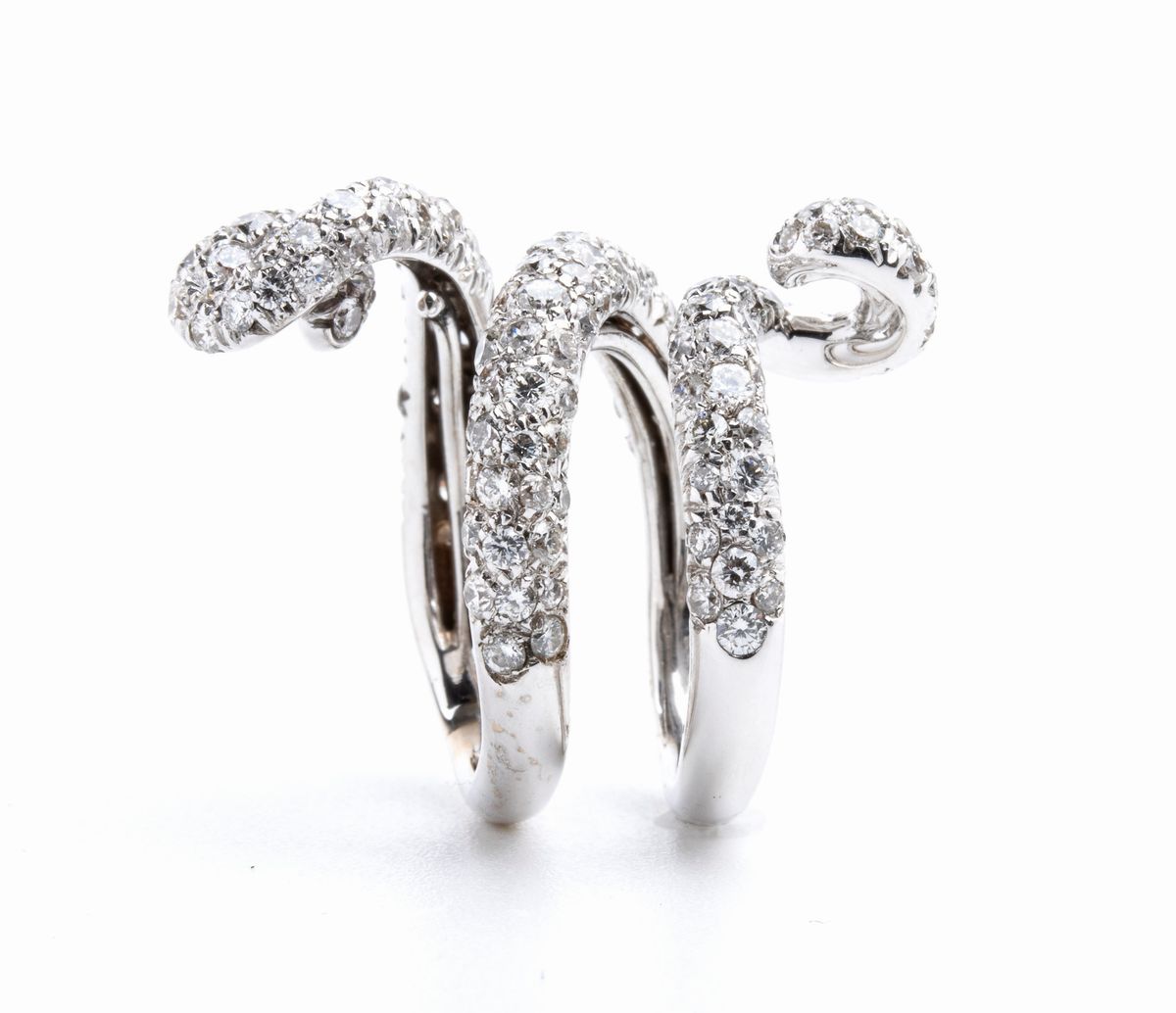 Anello a serpente in oro e diamanti