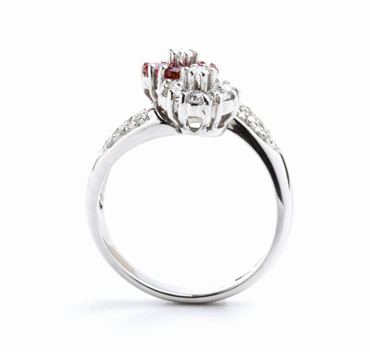 Anello Contrariè in Oro con Diamanti e Rubini
