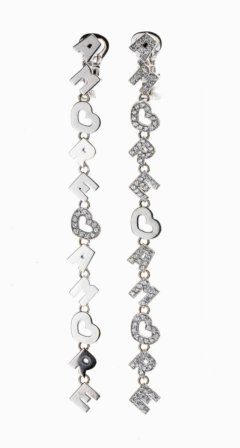 PASQUALE BRUNI: orecchini pendenti in oro con diamanti