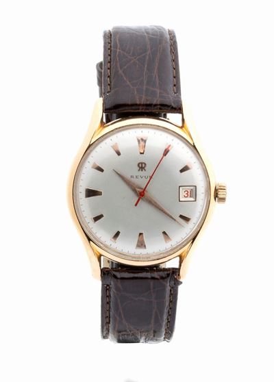 Revue: Orologio da Polso in Oro 18k, Anni '60